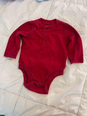 Old Navy Red Long-Sleeve Baby One-Piece